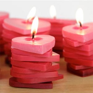 Stacked Ombre Heart Candles