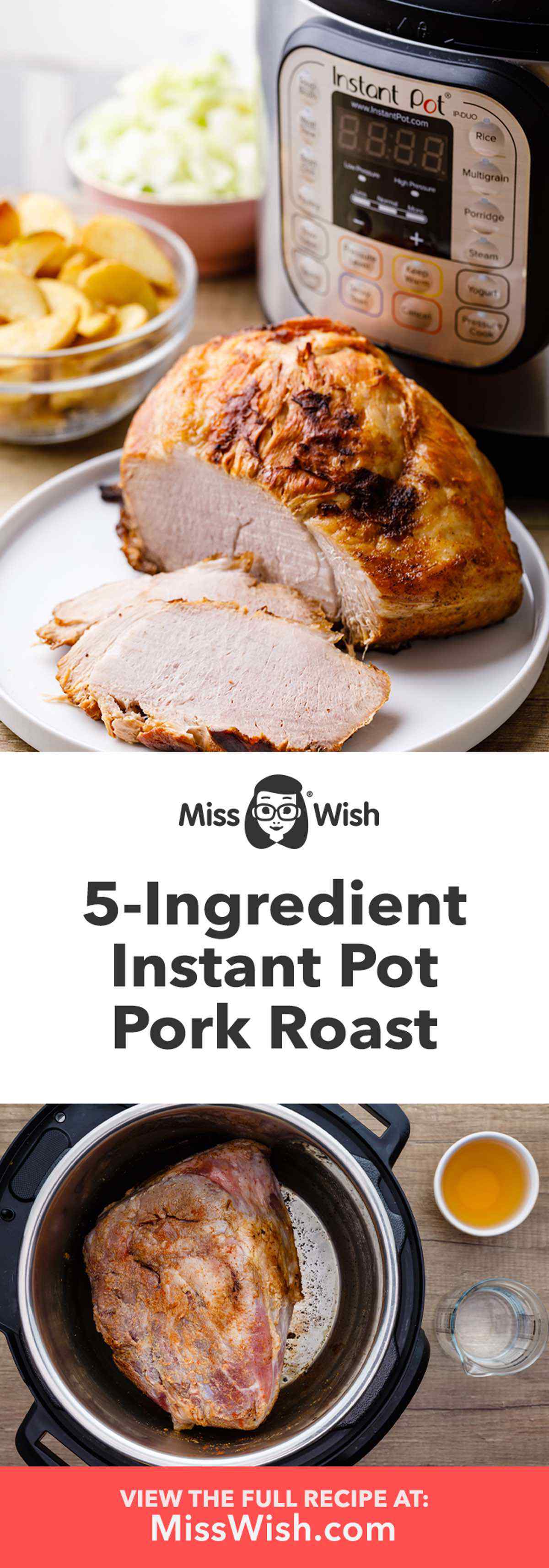 Easy 5 Ingredient Instant Pot Pork Roast Made with Frozen Pork