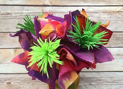 Watercolor Paper Pipe Cleaner Flowers
