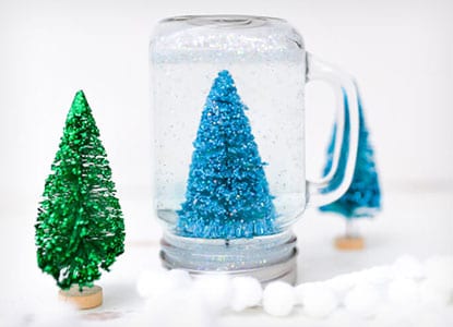 Glittery Mason Jar Snow Globe