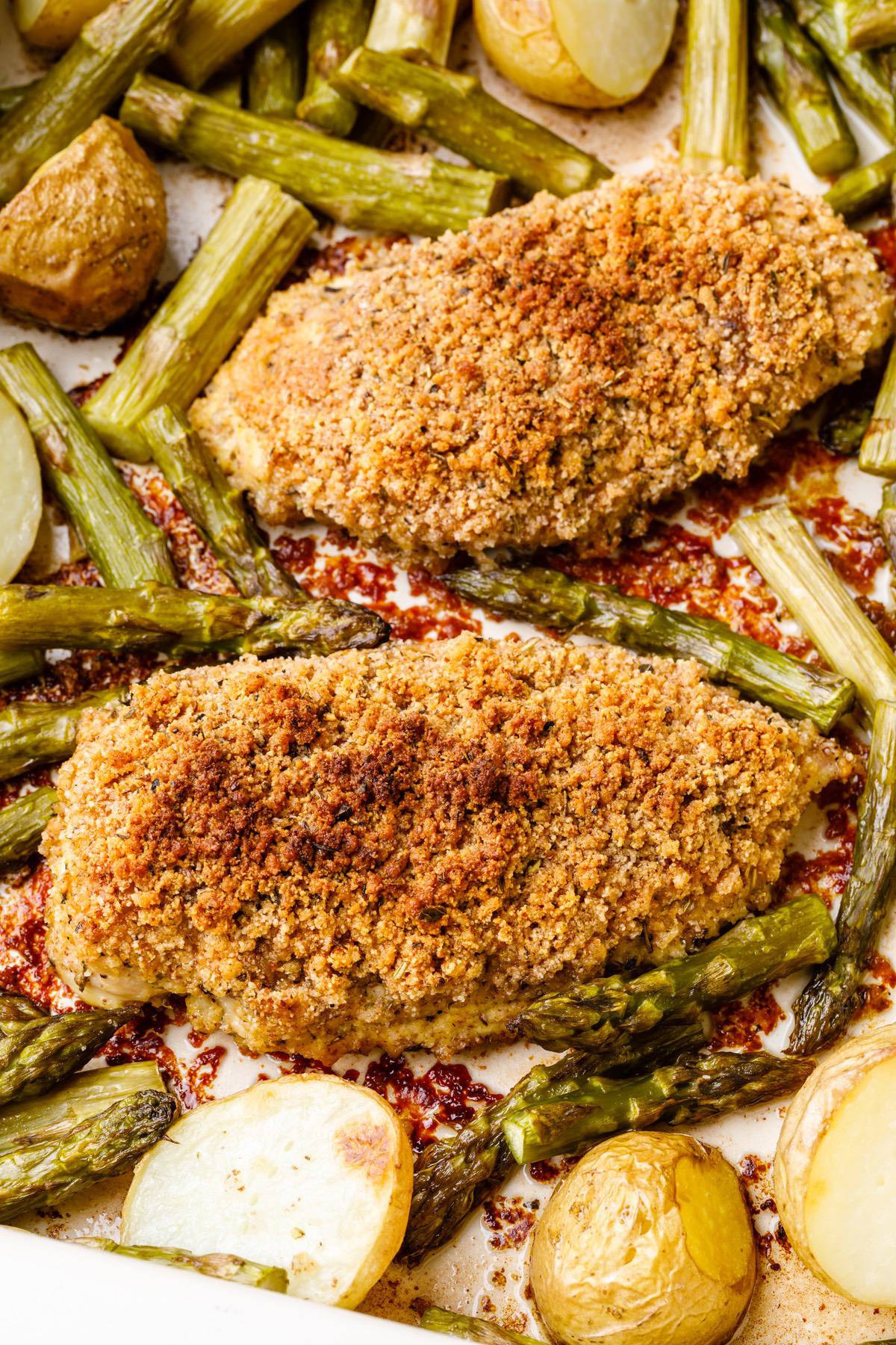 Baked Sheet Pan Chicken And Asparagus Recipe