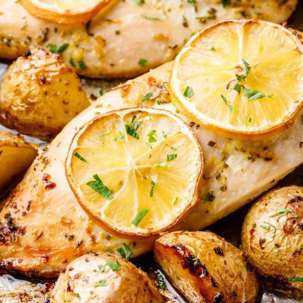 Baked Sheet Pan Lemon Chicken Recipe